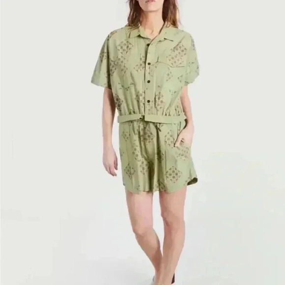 Laurence bras French printed playsuit romper in green paisley print in size 1 - Picture 8 of 12